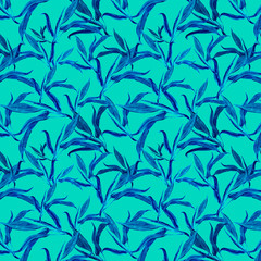 Obraz premium colorful acrylic illustration withelements of leaves of flowers.a block for fabric tezture or wallpaper.