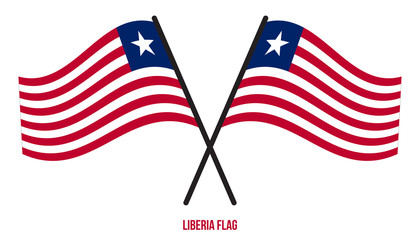 Liberia Flag Waving Vector Illustration on White Background. Liberia National Flag