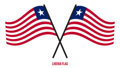 Liberia Flag Waving Vector Illustration on White Background. Liberia National Flag