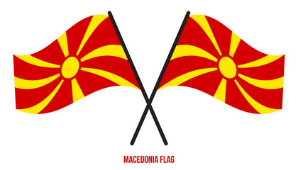 Macedonia Flag Waving Vector Illustration on White Background. Macedonia National Flag