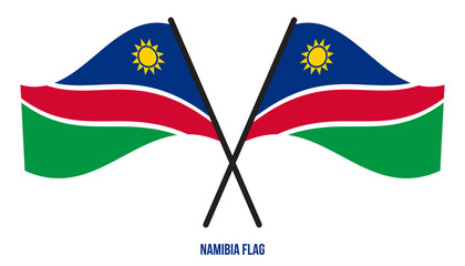 Namibia Flag Waving Vector Illustration on White Background. Namibia National Flag
