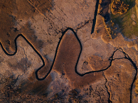 Aerial shot - The River Seret in west part of Ukraine