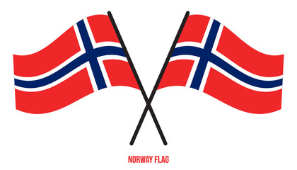 Norway Flag Waving Vector Illustration on White Background. Norway National Flag