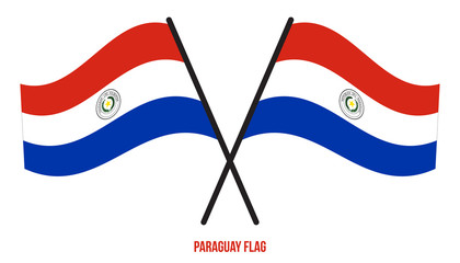 Paraguay Flag Waving Vector Illustration on White Background. Paraguay National Flag