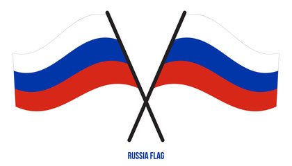 Russia Flag Waving Vector Illustration on White Background. Russia National Flag