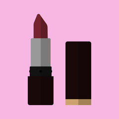 vector illustration of pink lipstick. Pomade illustration