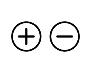 Plus and minus icon, Plus and minus sign and symbol vector design