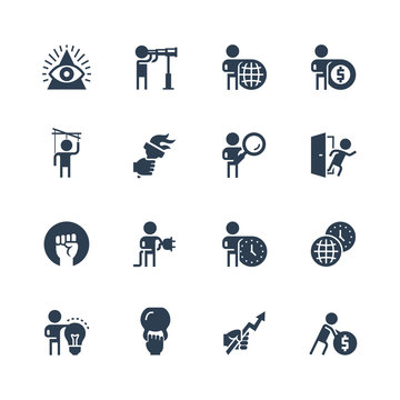Business and Personal Development Concepts Vector Icon Set