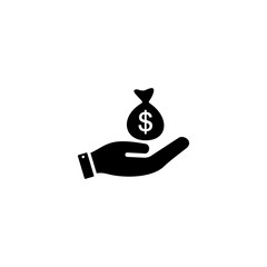 Money in hand icon, Money in hand sign and symbol vector