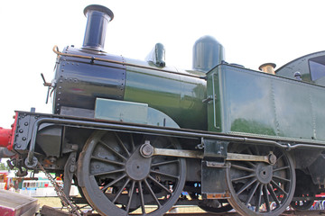 Fototapeta na wymiar Steam engine on the track