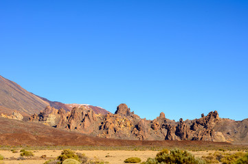 View on top of volcano Mount Teide on Tenerife island, Canary, Spain