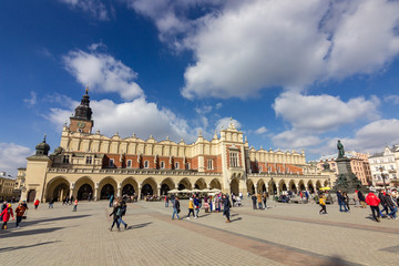 Obraz premium Main market square in Krakow (Poland)