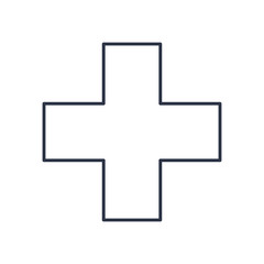 medical cross icon, line style
