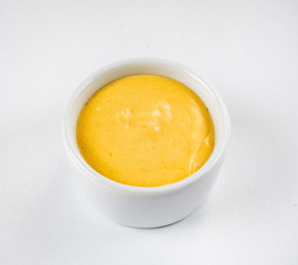 mustard sauce in the bowl