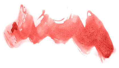 Abstract watercolor background hand-drawn on paper. Volumetric smoke elements. Red color. For design, web, card, text, decoration, surfaces.