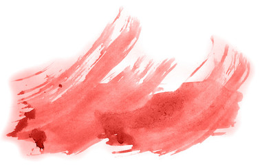 Abstract watercolor background hand-drawn on paper. Volumetric smoke elements. Red color. For design, web, card, text, decoration, surfaces.