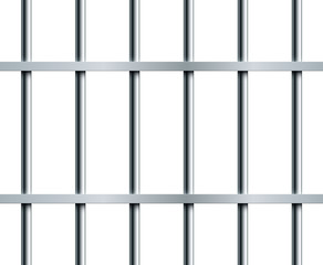Steel Prison Bars Seamless Pattern Over White