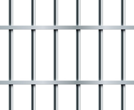 Steel Prison Bars Seamless Pattern Over White