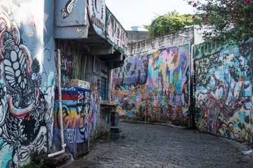 graffiti alley in sao paulo brazil