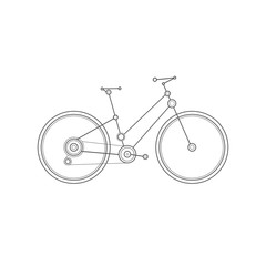 Fototapeta na wymiar Bicycle on a white background .Electric bike. .Healthy lifestyl.Vector illustration 