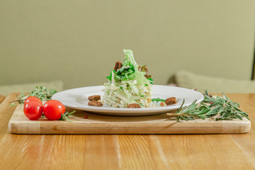zucchini carpaccio with pesto and pine nuts