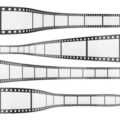 Isolated Horizontal Filmstrips 35mm on White Background