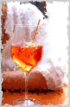 fresh aperol cocktail on table