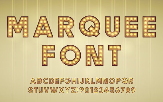 Retro Cinema or Theater Shows Marquee Font for Light Background