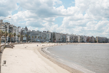 lengthy beach on the coast of montevideo uruguay