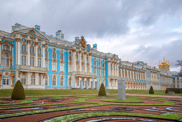 The Catherine Palace, located in the town of Tsarskoye Selo (Pushkin), Saint Petersburg, Russia....