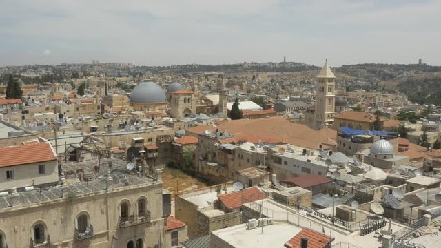 JERUSALEM, ISRAEL - MAY 18, 2016: Old city panoramic view.
