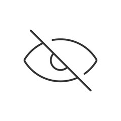 No eye icon. Vision symbol modern, simple, vector, icon for website design, mobile app, ui. Vector Illustration