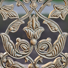 Wrought iron tracery, black fence fragment