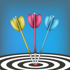 vector dartboard and coronavirus vaccine