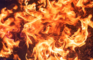 The fire, burning debris, there is no focus. Large burning fire.