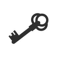 Key flat simple icon. Vector symbol