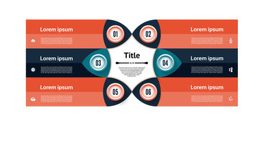 Vector infographic template for diagram, graph, presentation and chart. Business concept with 6 options, parts, steps or processes