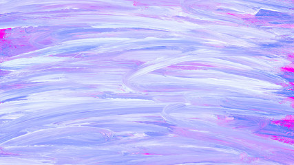 Handmade pink blue abstract background. Abstract art background. Pattern with white blue paints. Acrylic paint texture with blue pink brush strokes. Blank for wallpaper