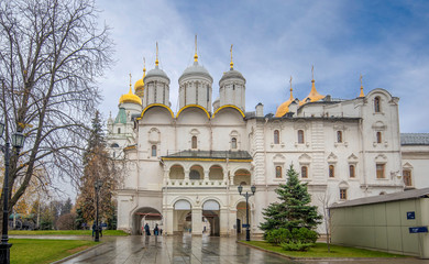 Assumption Cathedral and the Patriarch's Palace with Church of Twelve Apostles in Cathedral square of the Moscow Kremlin, Moscow, Russia