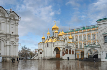 Obraz premium Annunciation Cathedral on Cathedral square of the Moscow Kremlin, Moscow, Russia