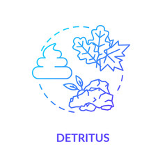 Detritus concept icon. Food chain energy producer organisms. Dead plants fragments, organic material idea thin line illustration. Vector isolated outline RGB color drawing