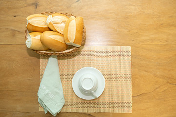 Delicous breakfast with coffr and brakfast.