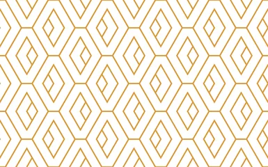 Gardinen Das geometrische Muster mit Linien. Nahtloser Vektorhintergrund. Weiße und goldene Textur. Grafisches modernes Muster. Einfaches Gittergrafikdesign © ELENA