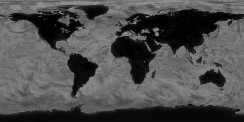 Full view of the Earth from space. Approximately 700 km away.Digital combination from the collection of satellite observations