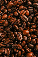 Coffee beans in close up.