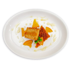 Pumpkin pie with oranges and cinnamon