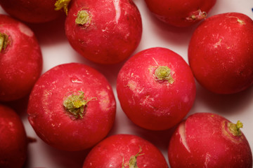 Radishes on a table