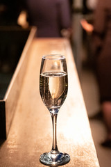 Champagne Flute filled on a table - Isolated