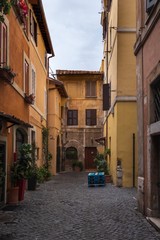 Fototapeta na wymiar Old italian streets without people. Rome.