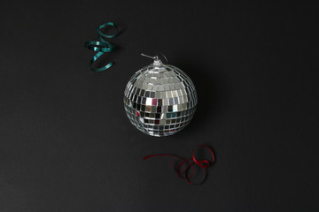 disco ball on black background